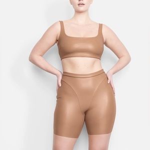 Skims Faux Leather Bralette